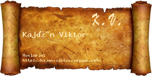 Kaján Viktor névjegykártya